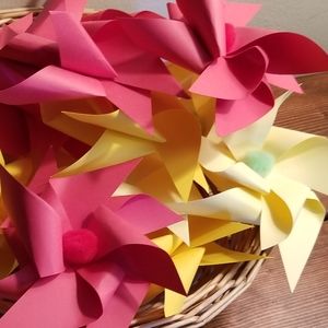 (14) Handmade Lemonade, Pink Lemonade & Lemon/Lime inspired pinwheels.